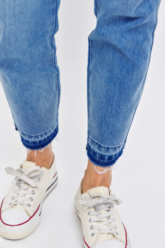 Judy Blue Rigid Magic Release Hem Boyfriend Jeans-Denim-Judy Blue-Three Birdies Boutique, Women's Fashion Boutique Located in Kearney, MO