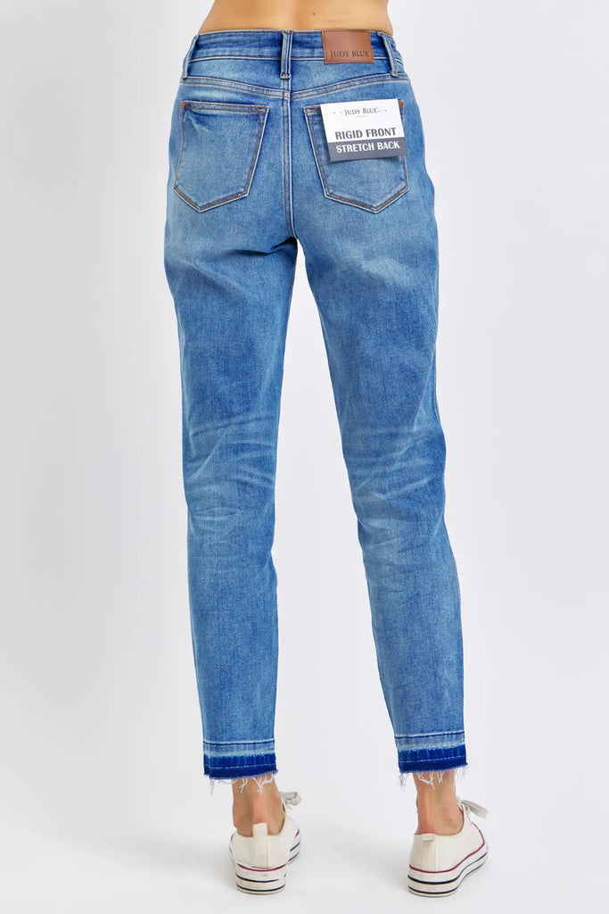 Judy Blue Rigid Magic Release Hem Boyfriend Jeans-Denim-Judy Blue-Three Birdies Boutique, Women's Fashion Boutique Located in Kearney, MO