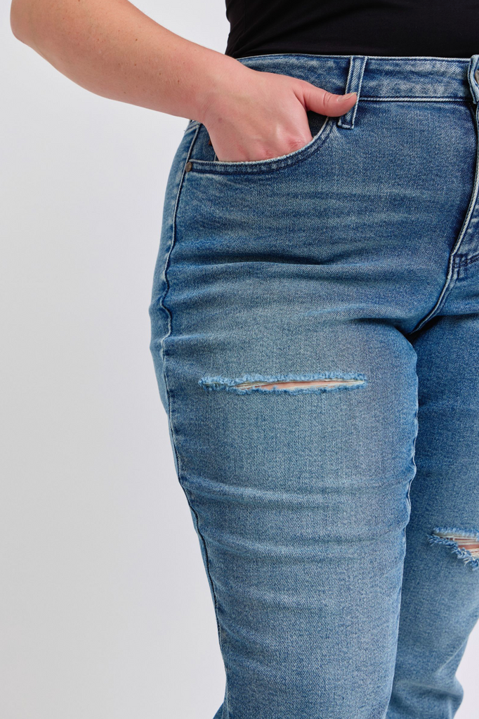 Judy Blue Destroy Dad Jean-Denim-Judy Blue-Three Birdies Boutique, Women's Fashion Boutique Located in Kearney, MO