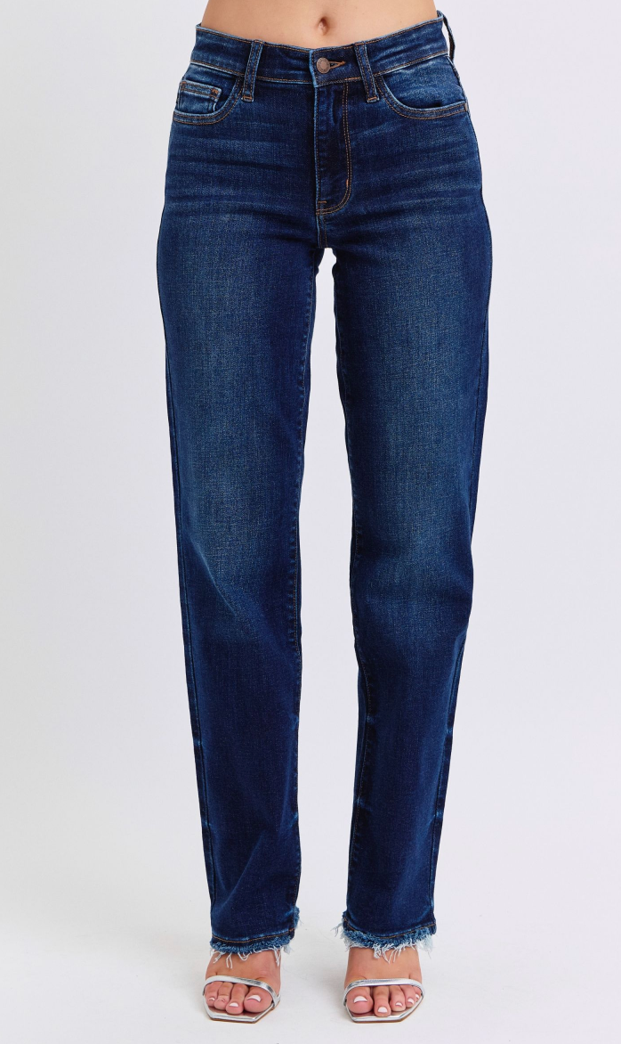 Judy Blue Straight Leg With Fray Hem { product_type }}