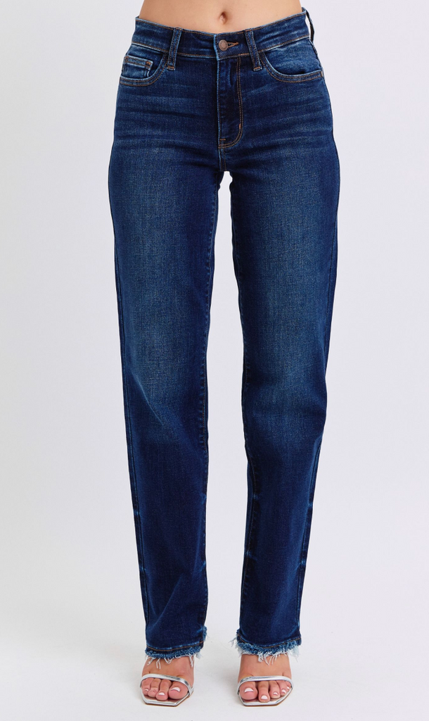 Judy Blue Straight Leg With Fray Hem