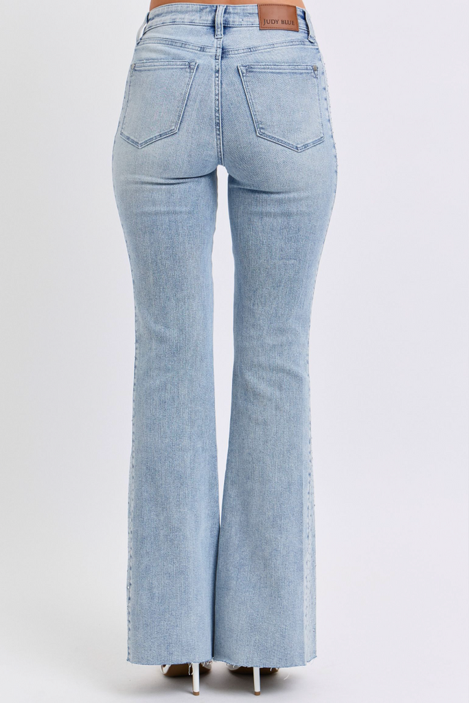 Judy Blue Rhinestone Detail Flare Jean-Denim-Judy Blue-Three Birdies Boutique, Women's Fashion Boutique Located in Kearney, MO