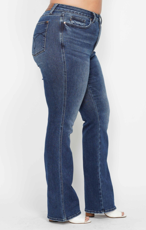 Judy Blue HW Tummy Control Embroidered Bootcut-Denim-Judy Blue-Three Birdies Boutique, Women's Fashion Boutique Located in Kearney, MO
