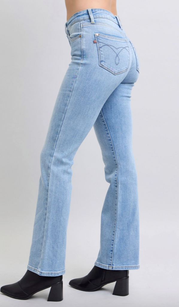 Judy Blue Thermal Bootcut Jeans-Denim-Judy Blue-Three Birdies Boutique, Women's Fashion Boutique Located in Kearney, MO