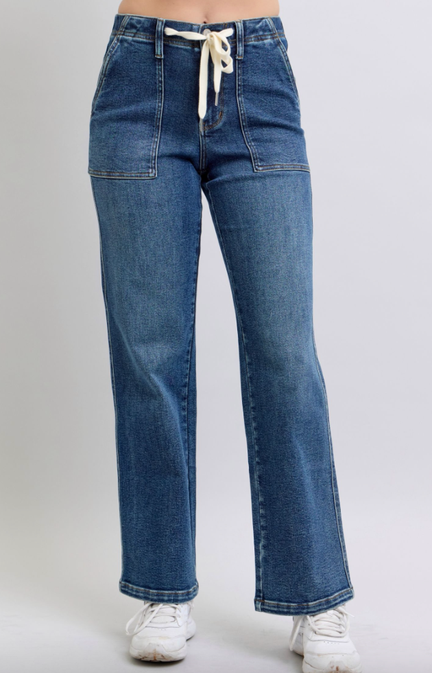 Judy Blue High Waist Drawstring Wide Leg