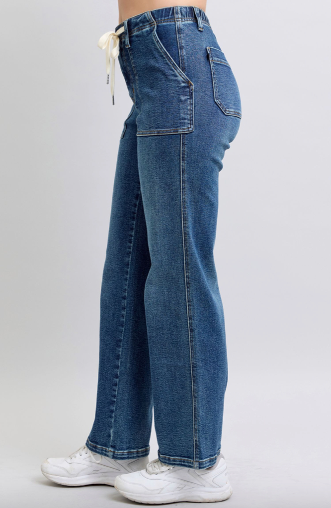 Judy Blue High Waist Drawstring Wide Leg