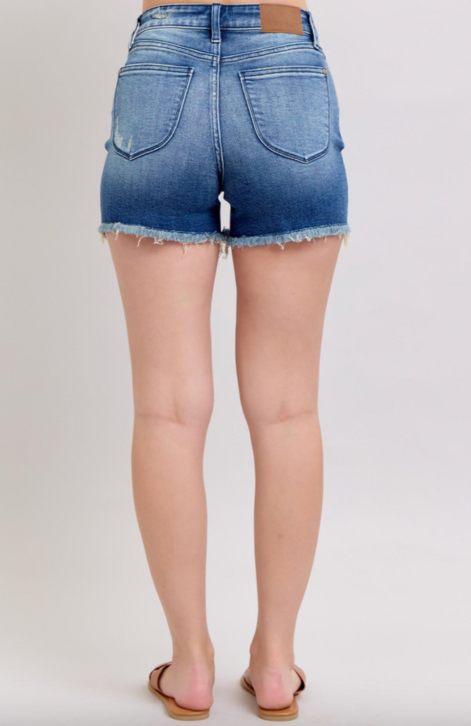 Judy Blue V-Front Fray Hem Short