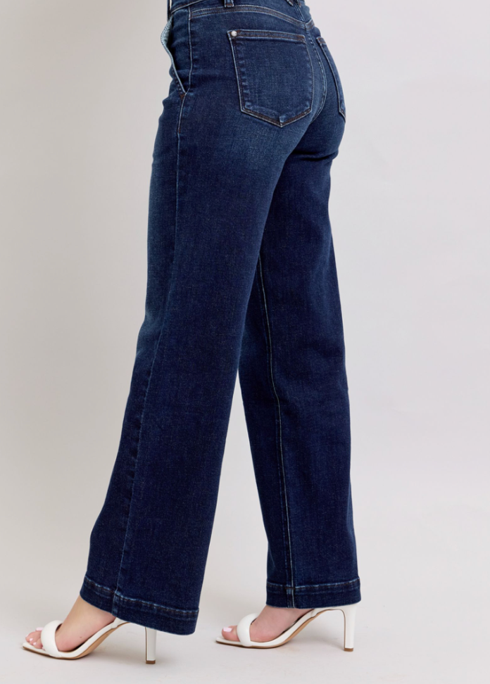 Judy Blue HW Wide Leg Dark Wash