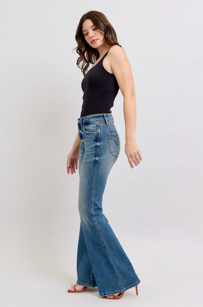 Judy Blue Vintage Wash Shield Pocket Flare
