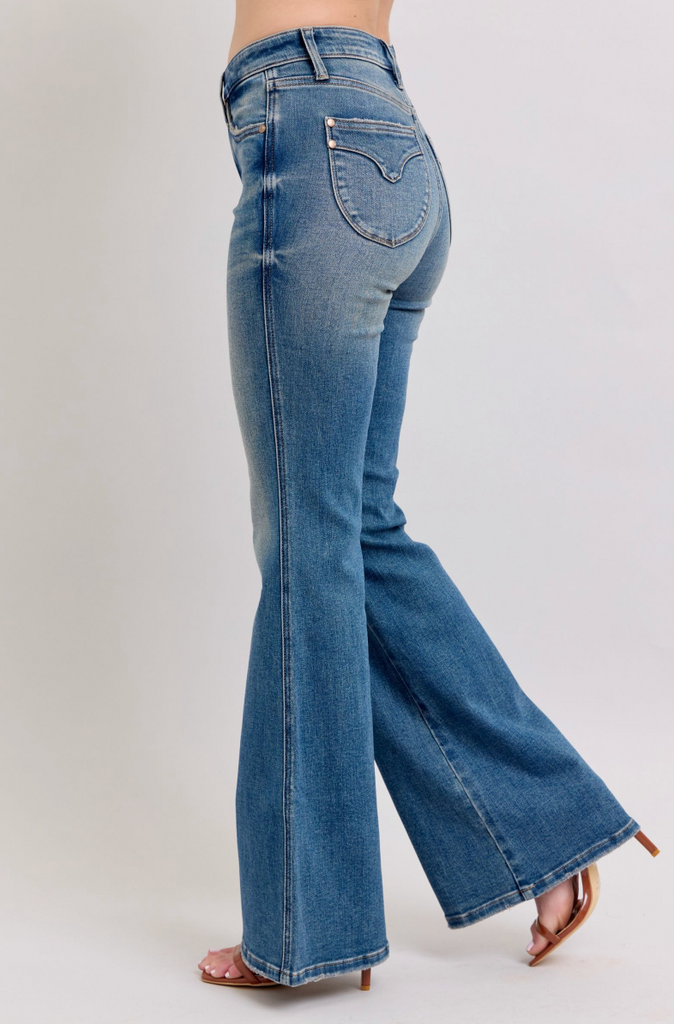 Judy Blue Vintage Wash Shield Pocket Flare