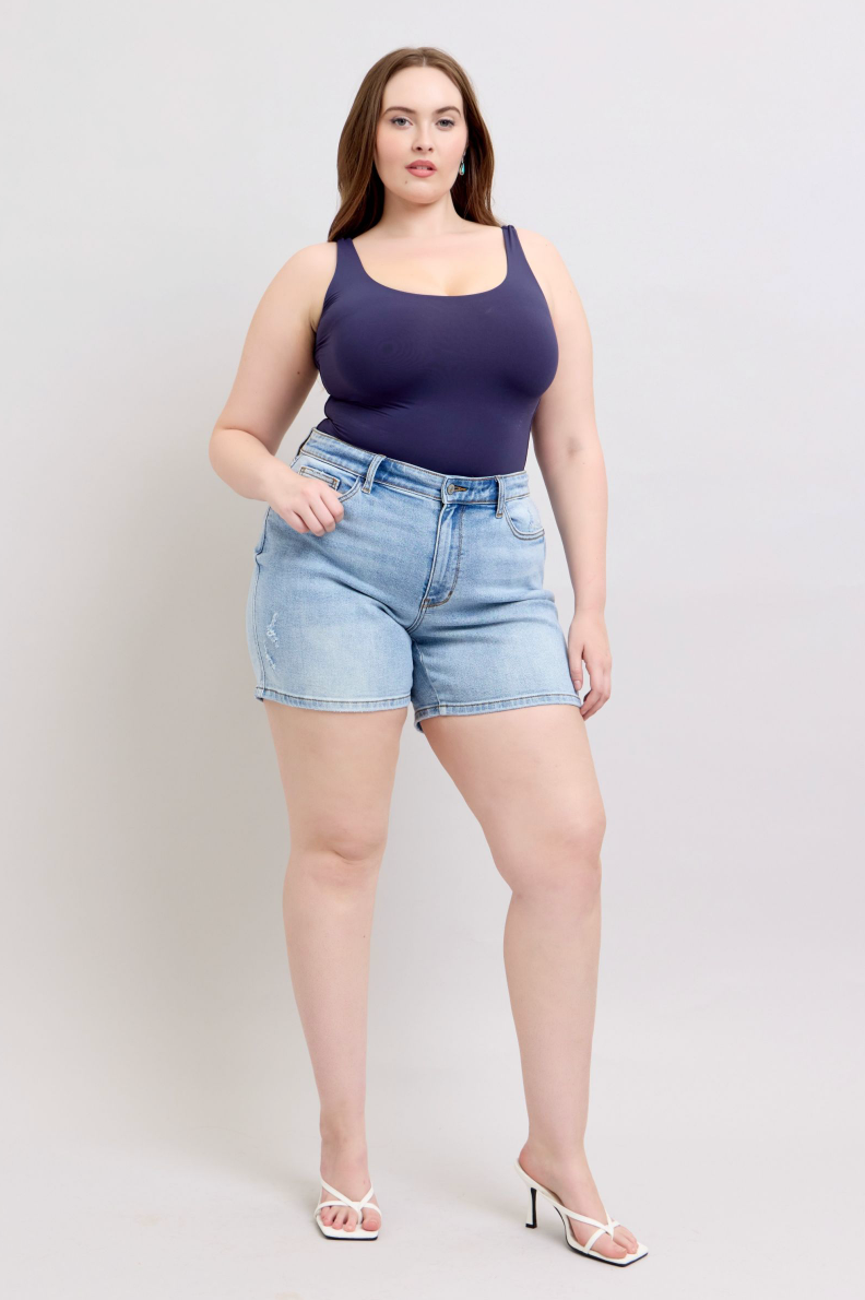 Judy Blue Vintage Wash Dad Shorts { product_type }}