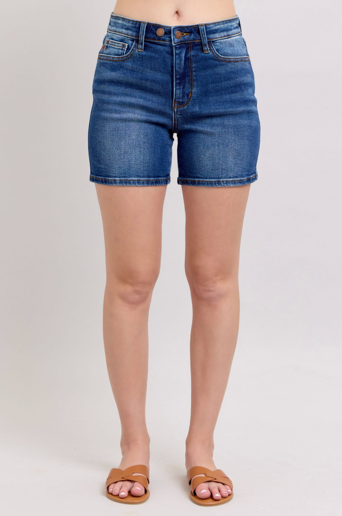 Judy Blue Double Button Dad Shorts-Shorts-Judy Blue-Three Birdies Boutique, Women's Fashion Boutique Located in Kearney, MO