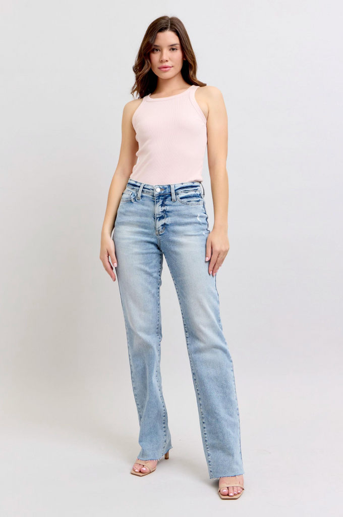 Judy Blue Light Wash Dad Jean-Denim-Judy Blue-Three Birdies Boutique, Women's Fashion Boutique Located in Kearney, MO