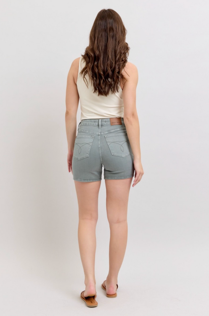 Judy Blue Sage Embroidered Shorts