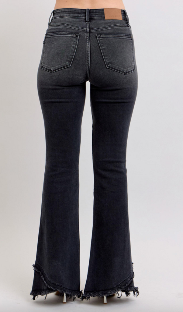 Judy Blue Hi-Rise Flare Tulip Hem-Denim-Judy Blue-Three Birdies Boutique, Women's Fashion Boutique Located in Kearney, MO