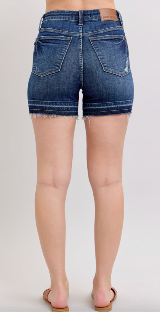 Judy Blue TC Destroy Hem Short-Shorts-Judy Blue-Three Birdies Boutique, Women's Fashion Boutique Located in Kearney, MO