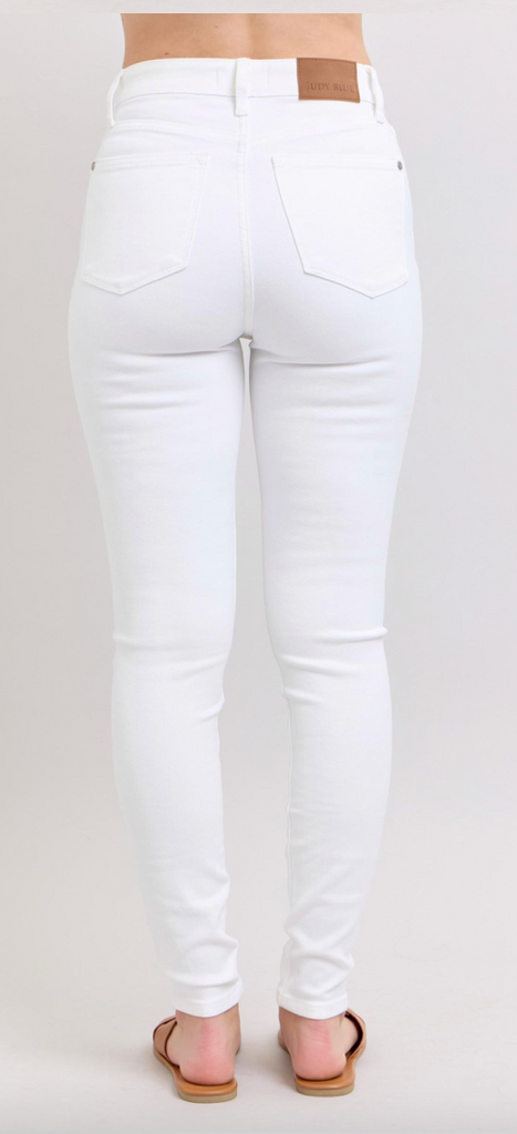 Judy Blue HW White Skinny Jean-Denim-Judy Blue-Three Birdies Boutique, Women's Fashion Boutique Located in Kearney, MO