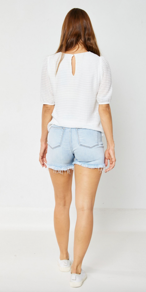 Dad Shorts 2 Button with Destroy-Shorts-Judy Blue-Three Birdies Boutique, Women's Fashion Boutique Located in Kearney, MO