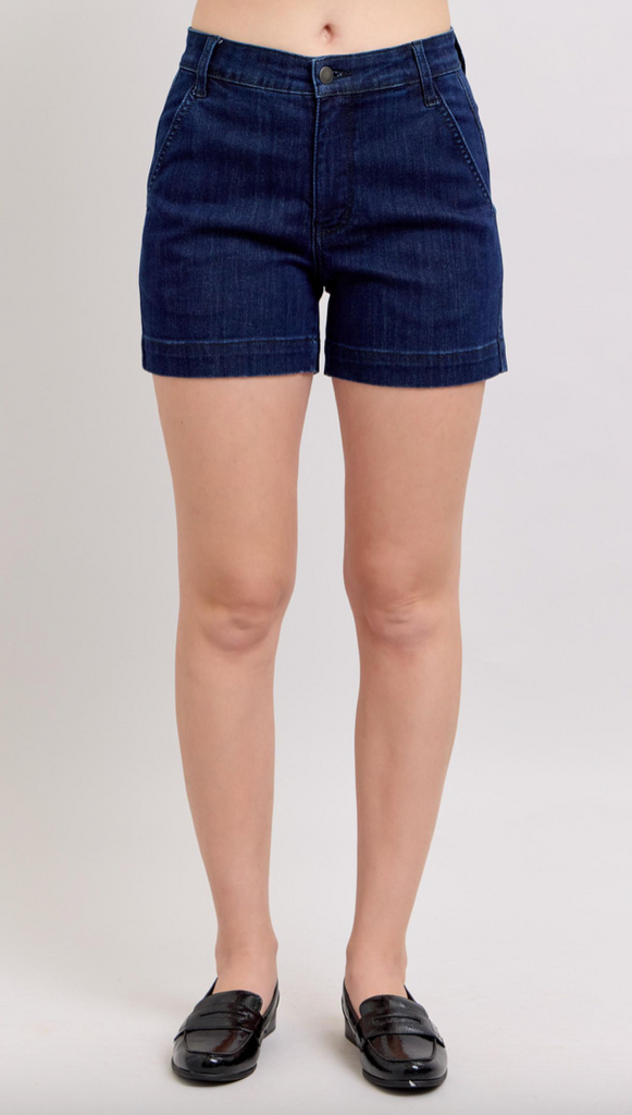 Judy Blue HW Trouser Shorts-Shorts-Judy Blue-Three Birdies Boutique, Women's Fashion Boutique Located in Kearney, MO