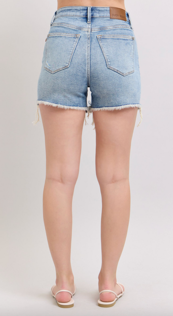 Judy Blue HW Destroy Cut Off Short-Shorts-Judy Blue-Three Birdies Boutique, Women's Fashion Boutique Located in Kearney, MO