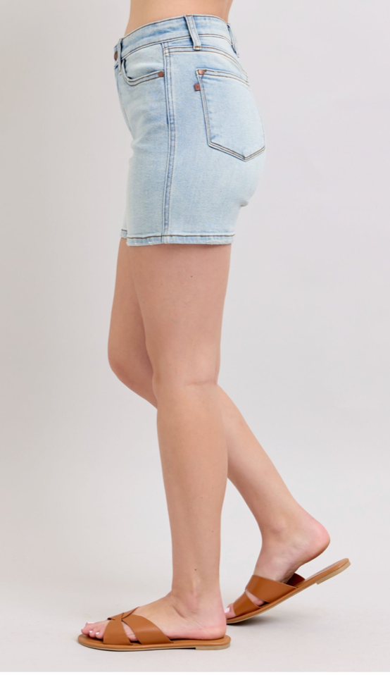 Judy Blue Mid Length Dad Short LW-Shorts-Judy Blue-Three Birdies Boutique, Women's Fashion Boutique Located in Kearney, MO