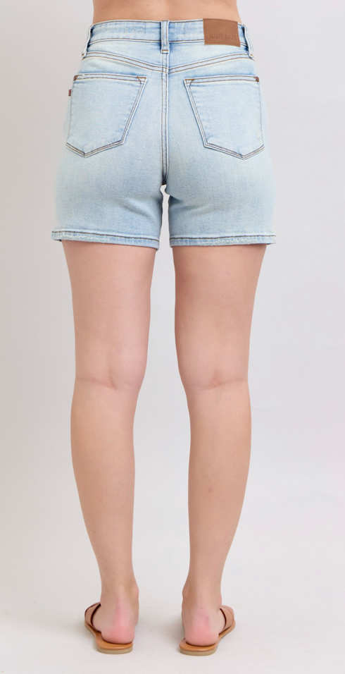 Judy Blue Mid Length Dad Short LW-Shorts-Judy Blue-Three Birdies Boutique, Women's Fashion Boutique Located in Kearney, MO