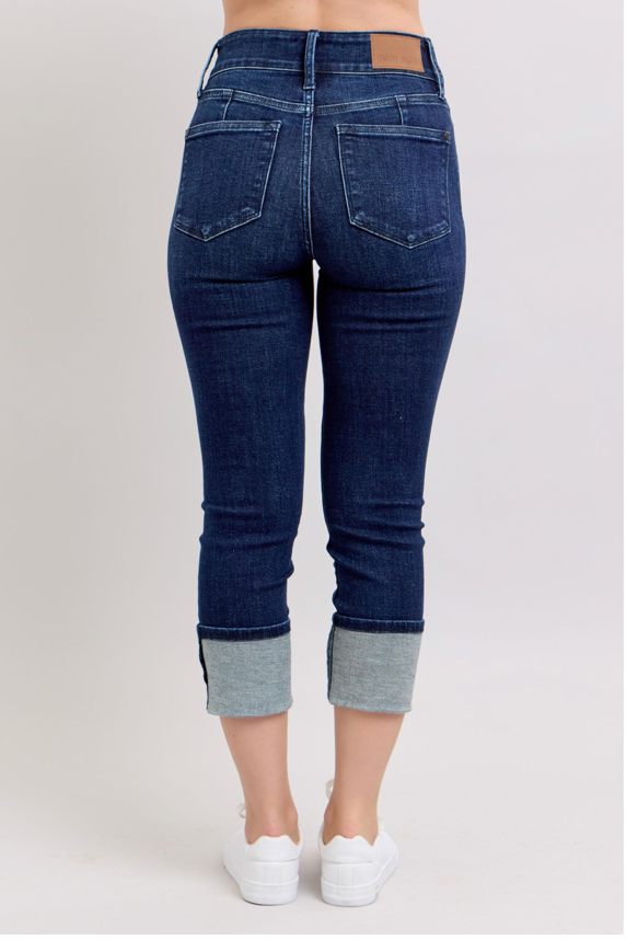 Judy Blue HW Double Waist Band Capri-Capris-Judy Blue-Three Birdies Boutique, Women's Fashion Boutique Located in Kearney, MO