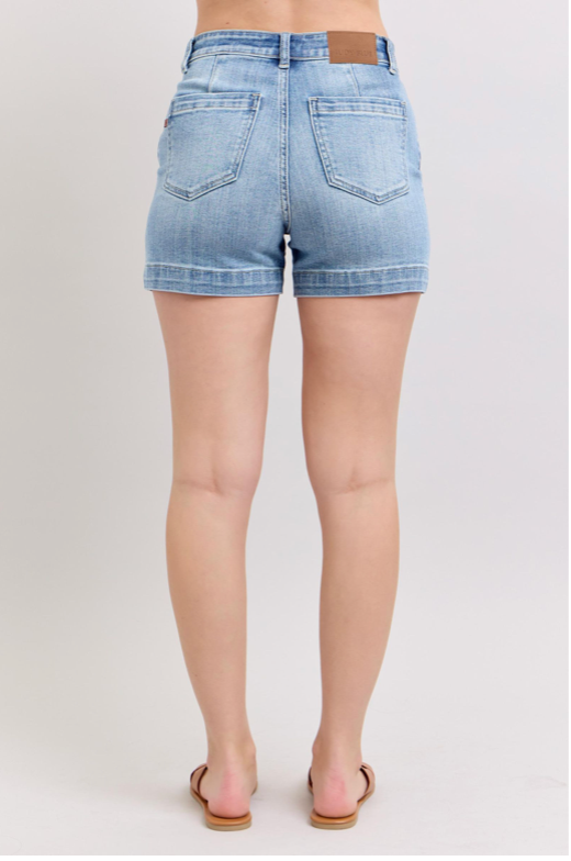 Judy Blue MR Trouser Shorts-Shorts-Judy Blue-Three Birdies Boutique, Women's Fashion Boutique Located in Kearney, MO