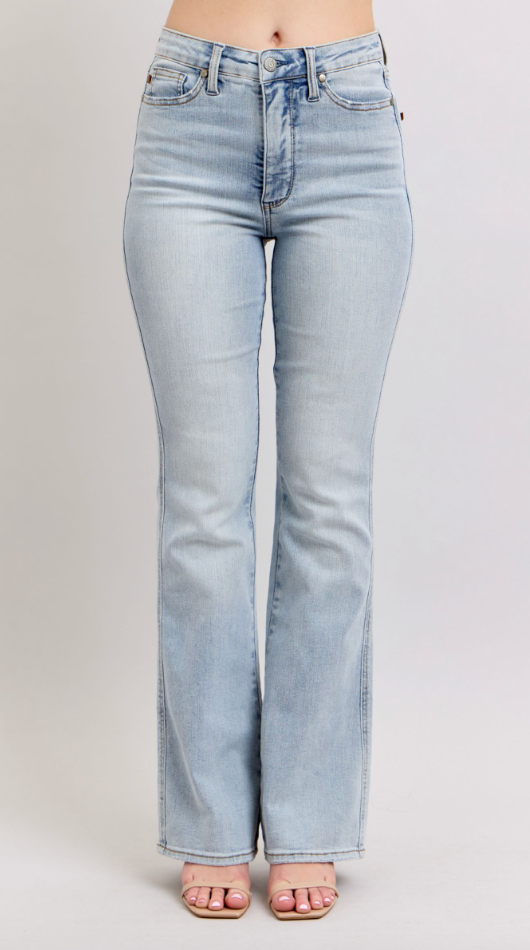 Judy Blue HW Light Tummy Control Bootcut-Denim-Judy Blue-Three Birdies Boutique, Women's Fashion Boutique Located in Kearney, MO