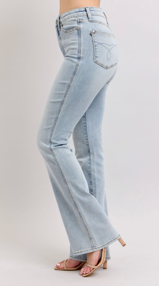 Judy Blue HW Light Tummy Control Bootcut-Denim-Judy Blue-Three Birdies Boutique, Women's Fashion Boutique Located in Kearney, MO