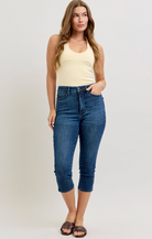 HW T.C. Capri w/ Shield Back Pkts-Denim-Judy Blue-Three Birdies Boutique, Women's Fashion Boutique Located in Kearney, MO