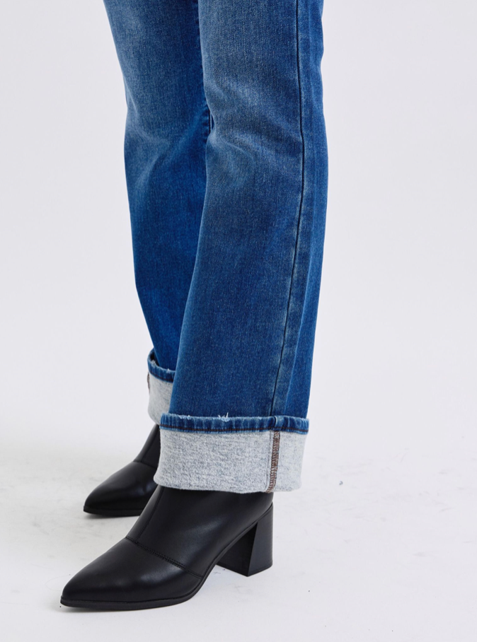 Judy Blue Thermal Bootcut Jeans-Denim-Judy Blue-Three Birdies Boutique, Women's Fashion Boutique Located in Kearney, MO