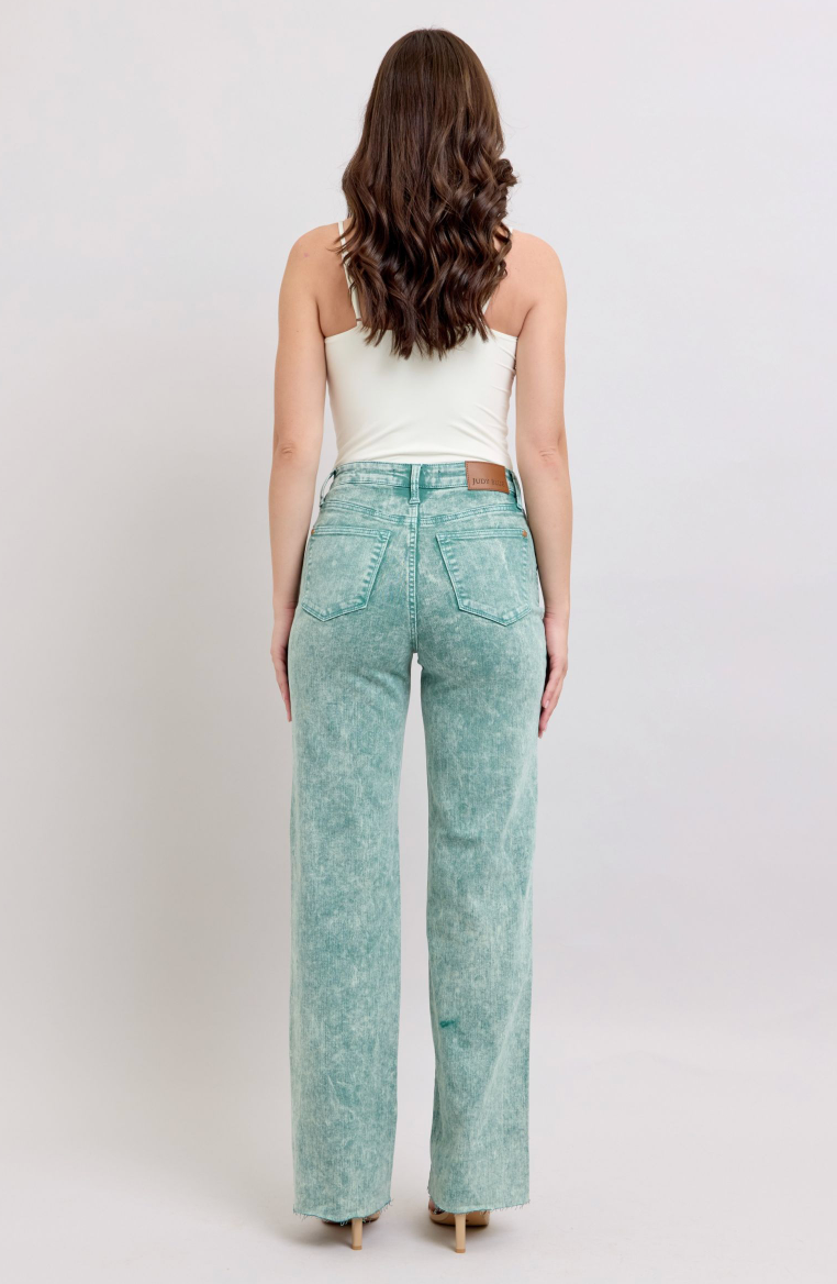 Judy Blue Sea Green Dad Jean-Denim-Judy Blue-Three Birdies Boutique, Women's Fashion Boutique Located in Kearney, MO