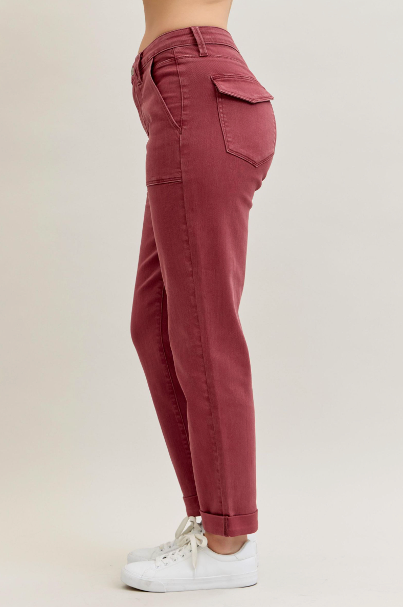 Judy Blue Aurora Weekender: Haute Red-Denim-Judy Blue-Three Birdies Boutique, Women's Fashion Boutique Located in Kearney, MO