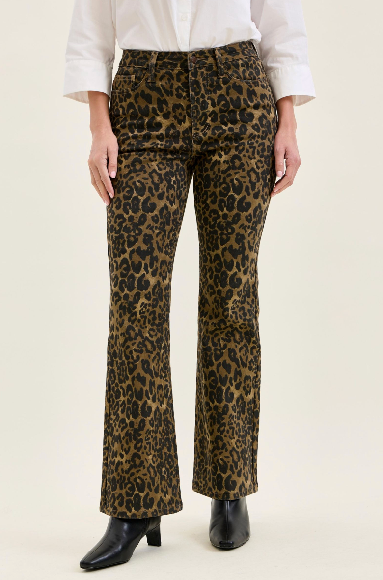 Leopard Bootcut Jeans { product_type }}