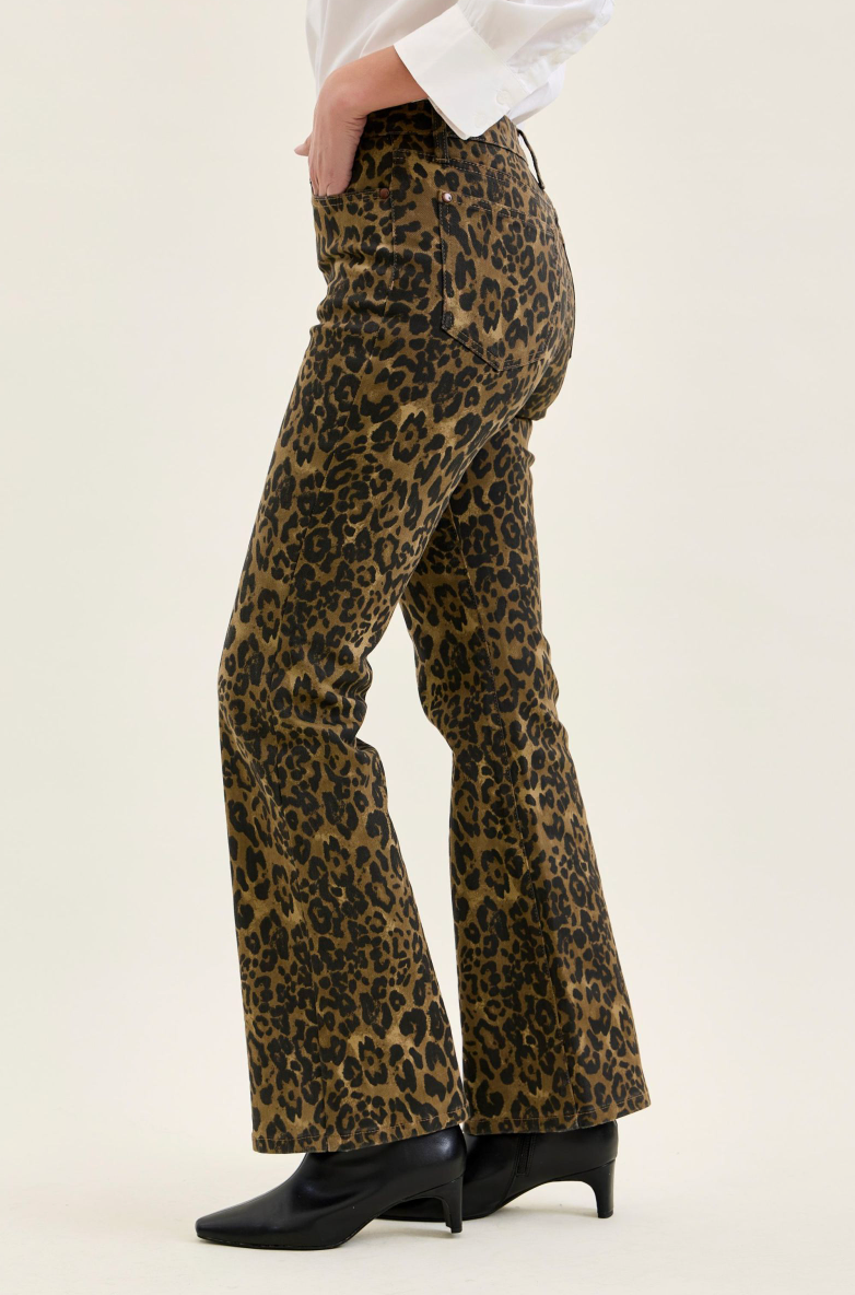 Leopard Bootcut Jeans { product_type }}