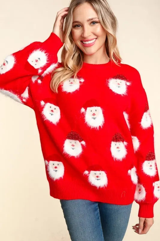 Santa Sweater-Outerwear-Haptics-Three Birdies Boutique, Women's Fashion Boutique Located in Kearney, MO