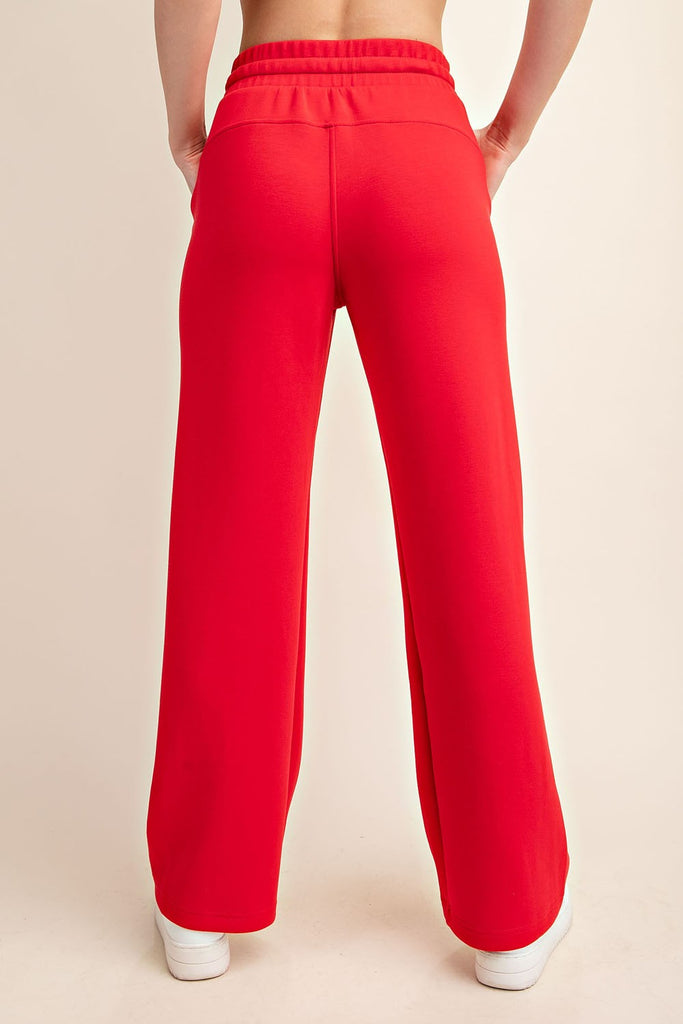 Rae Mode Luxe Straight Leg Pants in True Red-Pants-Rae Mode-Three Birdies Boutique, Women's Fashion Boutique Located in Kearney, MO