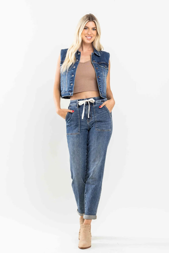 Judy Blue Denim Joggers-Denim-Judy Blue-Three Birdies Boutique, Women's Fashion Boutique Located in Kearney, MO