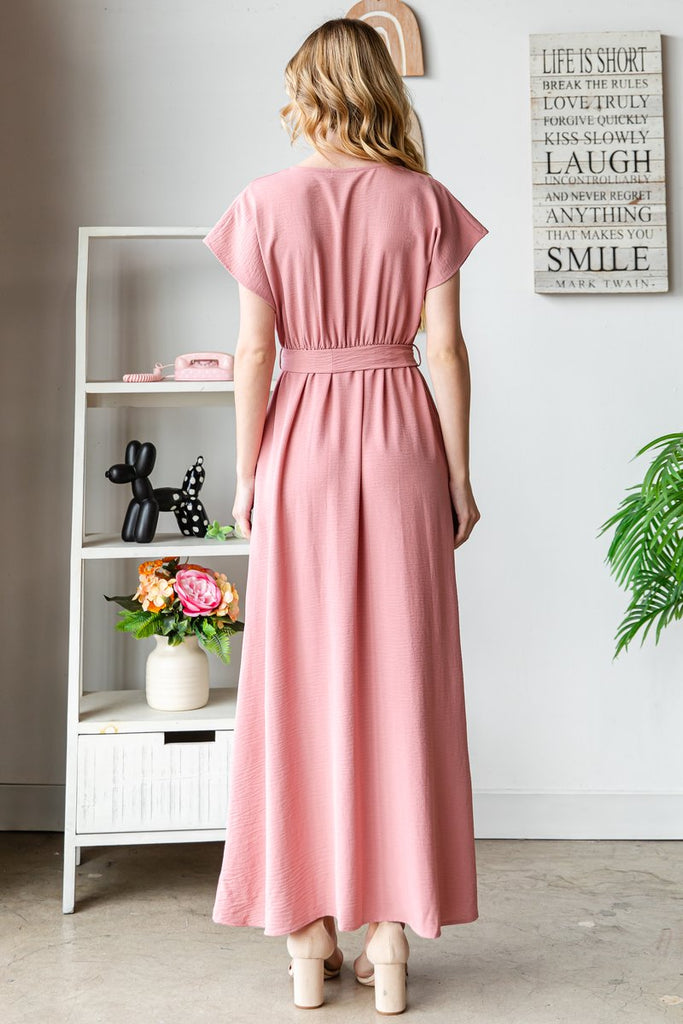 Short Sleeve Maxi Dress-Dresses-Heimish-Three Birdies Boutique, Women's Fashion Boutique Located in Kearney, MO