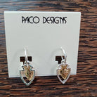Dainty Hammered Two Tone Arrowhead Hoop Earrings: Silver { product_type }}