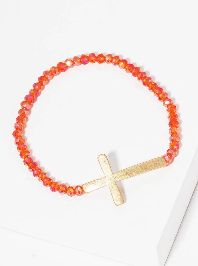 Sideways Cross Bracelet-Jewelry-Wild Honey-Three Birdies Boutique, Women's Fashion Boutique Located in Kearney, MO