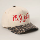 PRAY BIG Y'ALL Embroidery Two-Tone Trucker Hat - Leopard { product_type }}