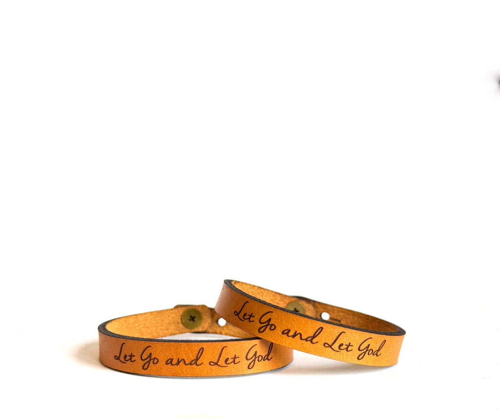 Let Go and Let God Real Leather Bracelet-New Market Farmhouse-Three Birdies Boutique, Women's Fashion Boutique Located in Kearney, MO