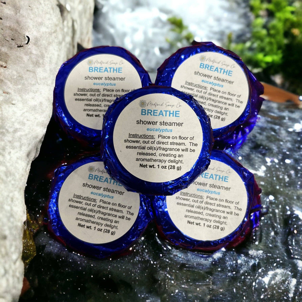 Shower Steamers Singles: Breathe-Bath & Beauty-Medford Soap Co.-Three Birdies Boutique, Women's Fashion Boutique Located in Kearney, MO