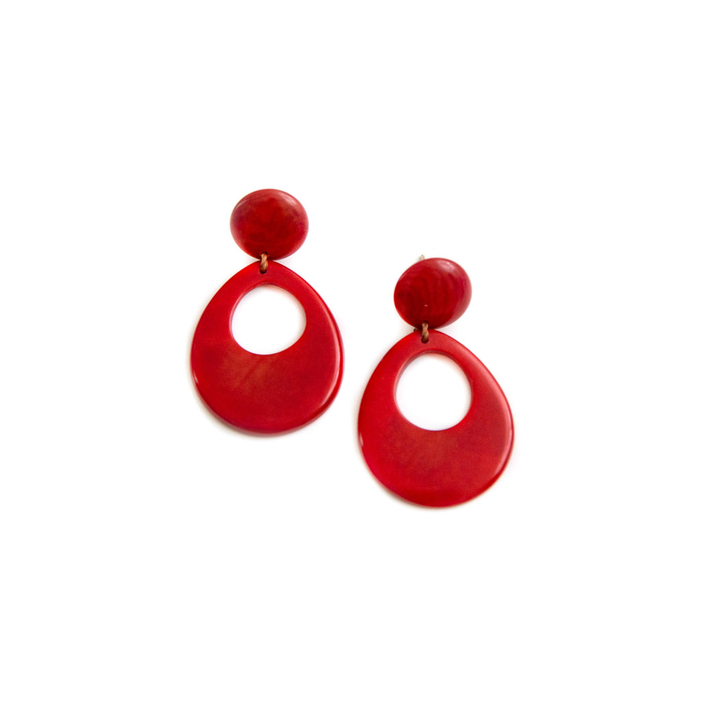 Mimi Earrings: Charcoal Gray/Onyx Black-Organic Tagua Jewelry-Three Birdies Boutique, Women's Fashion Boutique Located in Kearney, MO
