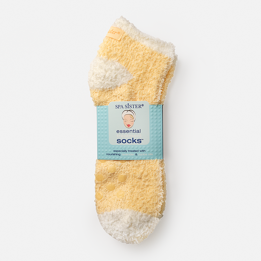 Essential Treatment Socks: Yellow-Bath Accessories Company-Three Birdies Boutique, Women's Fashion Boutique Located in Kearney, MO