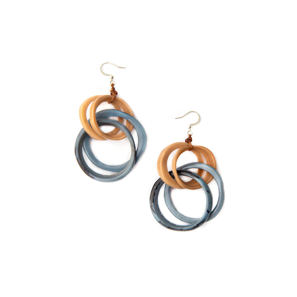 Bonnie Earrings: Pink/Ivory-Organic Tagua Jewelry-Three Birdies Boutique, Women's Fashion Boutique Located in Kearney, MO