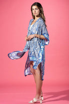 Royal Paisley Viscose Kimono: Blue Paisley-Urbanista-Three Birdies Boutique, Women's Fashion Boutique Located in Kearney, MO