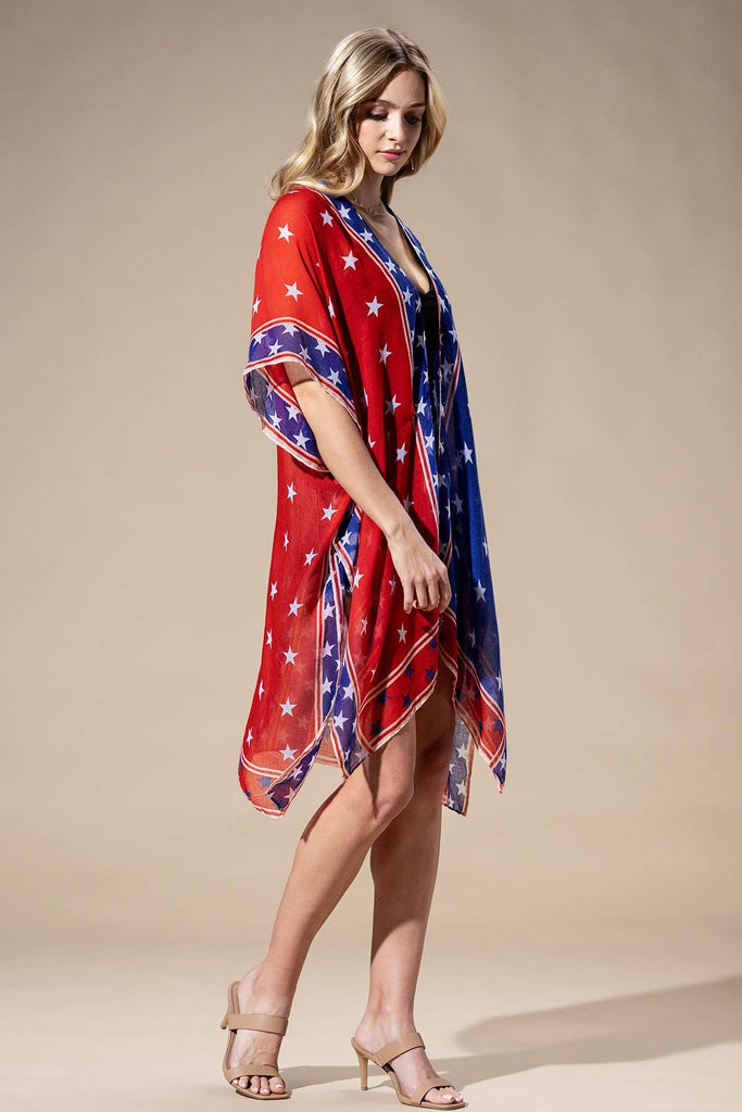 American Flag Kimono-Urbanista-Three Birdies Boutique, Women's Fashion Boutique Located in Kearney, MO